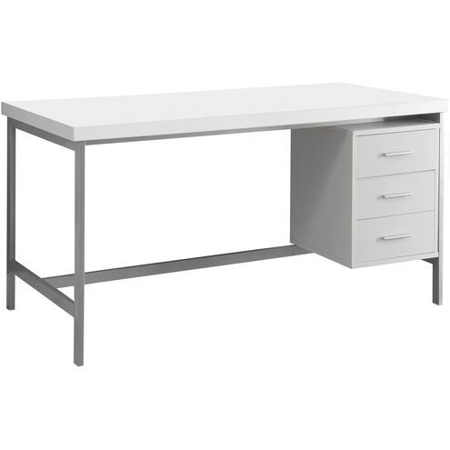 Ramapo 60 X 30 inch White and Silver Computer Desk