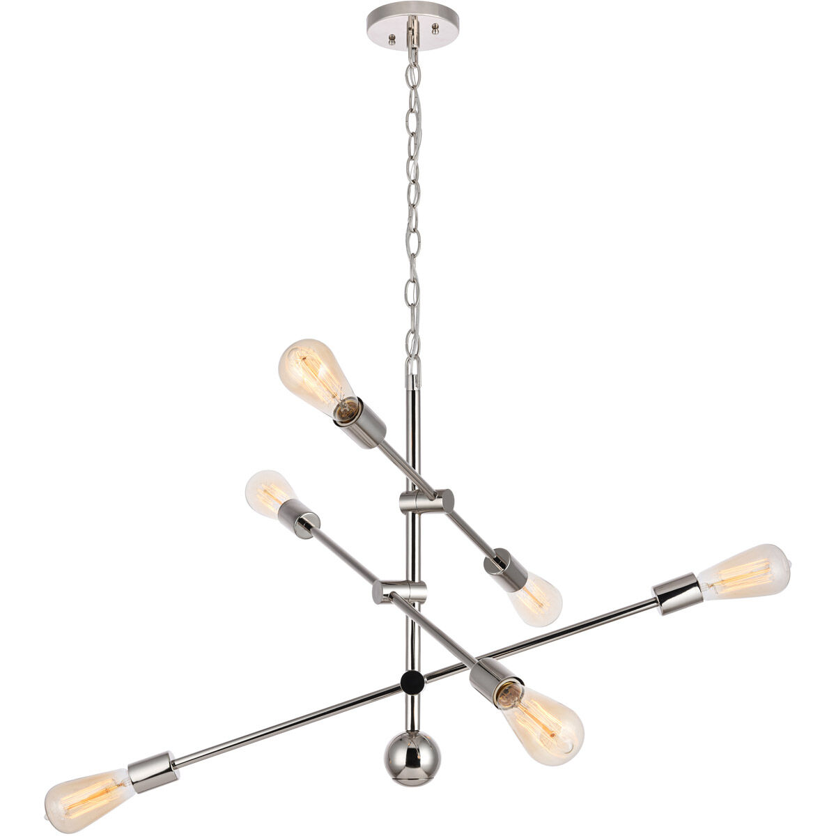 Newtown 6 Light 29 inch Polished Nickel Pendant Ceiling Light