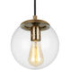 Abington 1 Light 8 inch Satin Brass Pendant Ceiling Light