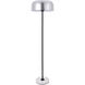 Peru 63 inch 40 watt Brushed Nickel and Black with White Marble Floor lamp Portable Light