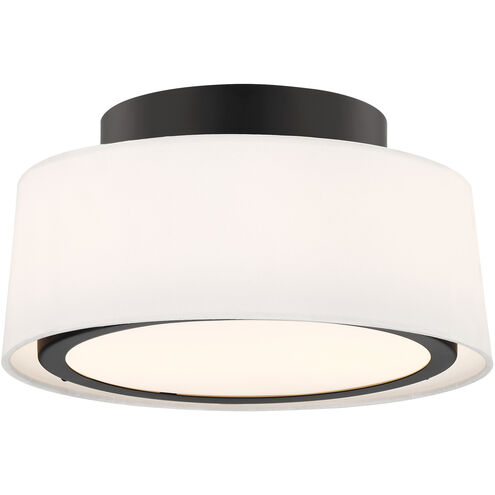 Stevens 2 Light 12 inch Black Semi Flush Ceiling Light