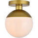 Oyster Bay 1 Light 8 inch Brass Flush Mount Ceiling Light