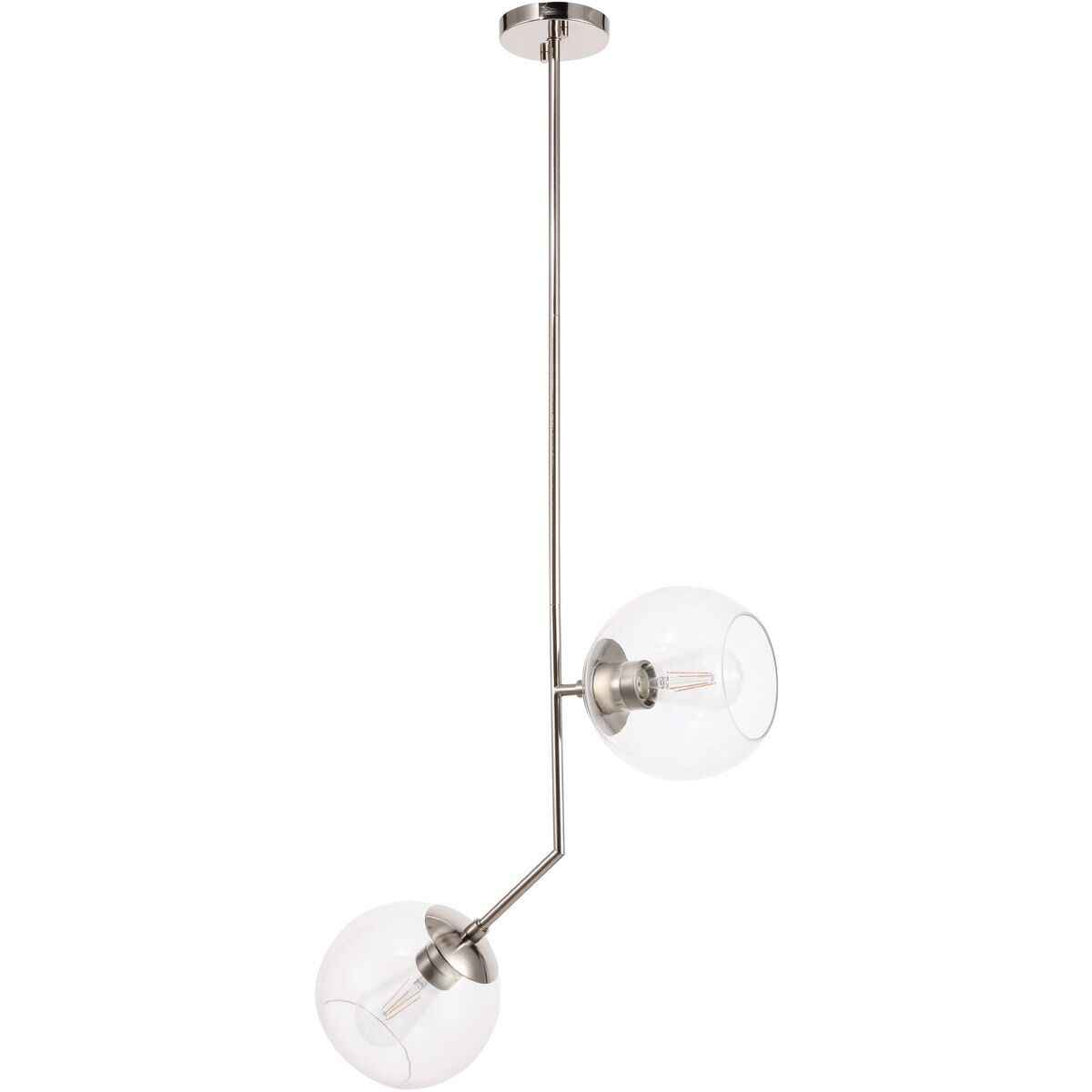 Monroe 2 Light 8 inch Chrome Pendant Ceiling Light