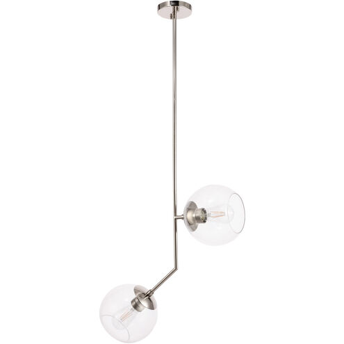 Monroe 2 Light 8 inch Chrome Pendant Ceiling Light