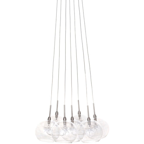 Bushkill 7 Light 12 inch Satin Nickel Multi-Light Pendant Ceiling Light