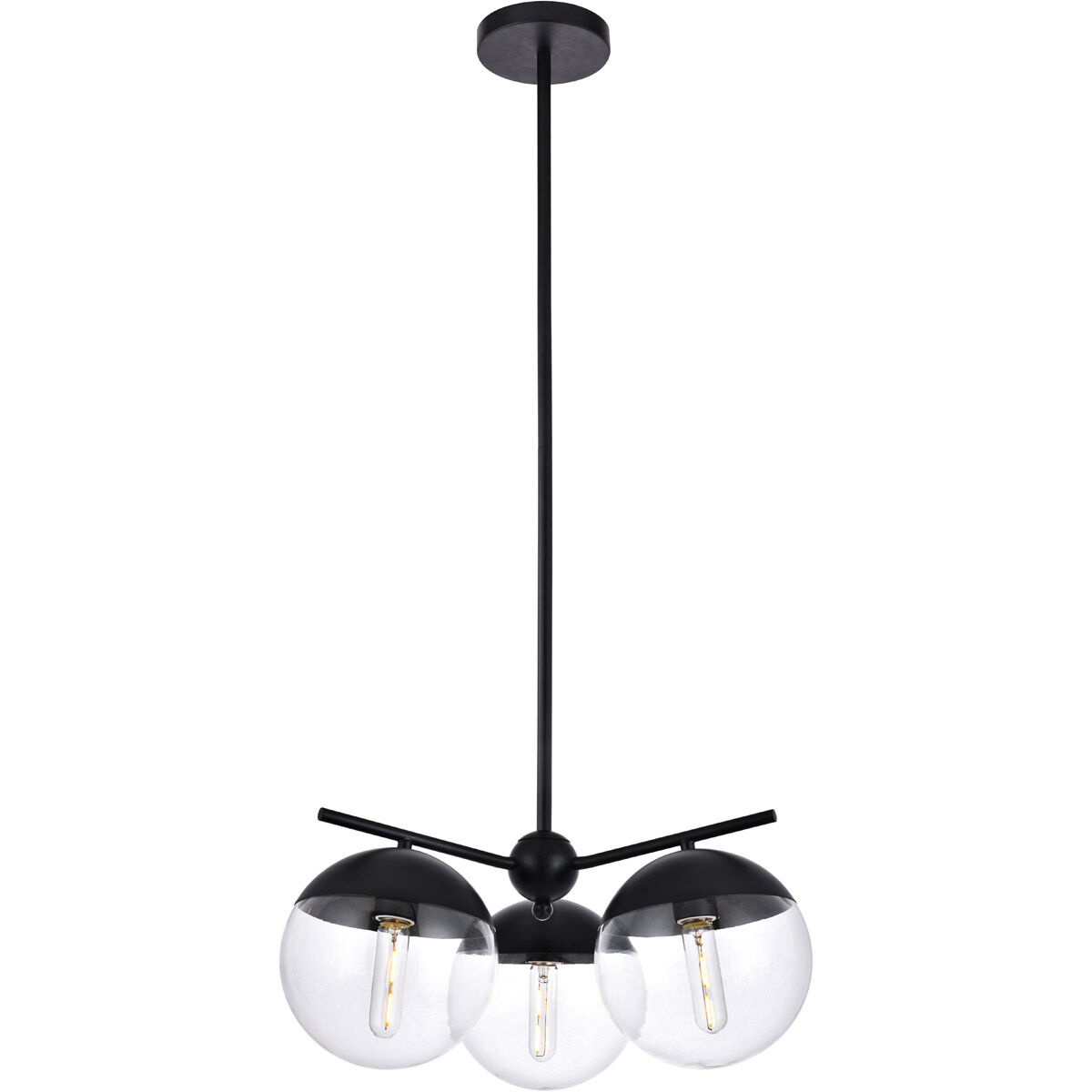 Oyster Bay 3 Light 21 inch Black Pendant Ceiling Light