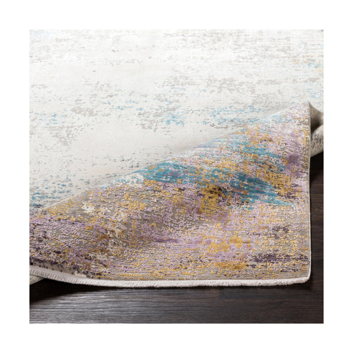 McCandless 36 X 24 inch Dark Purple/Bright Purple/Bright Yellow/Sky Blue Rugs, Rectangle