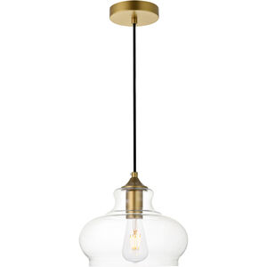 Gwynedd 1 Light 9 inch Brass Pendant Ceiling Light