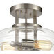 Mohawk 2 Light 13 inch Satin Nickel Semi Flush Mount Ceiling Light