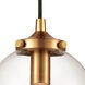 Altoona 1 Light 6 inch Antique Gold with Matte Black Mini Pendant Ceiling Light