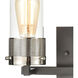 Wilkins 2 Light 13 inch Matte Black with Polished Nickel Vanity Light Wall Light