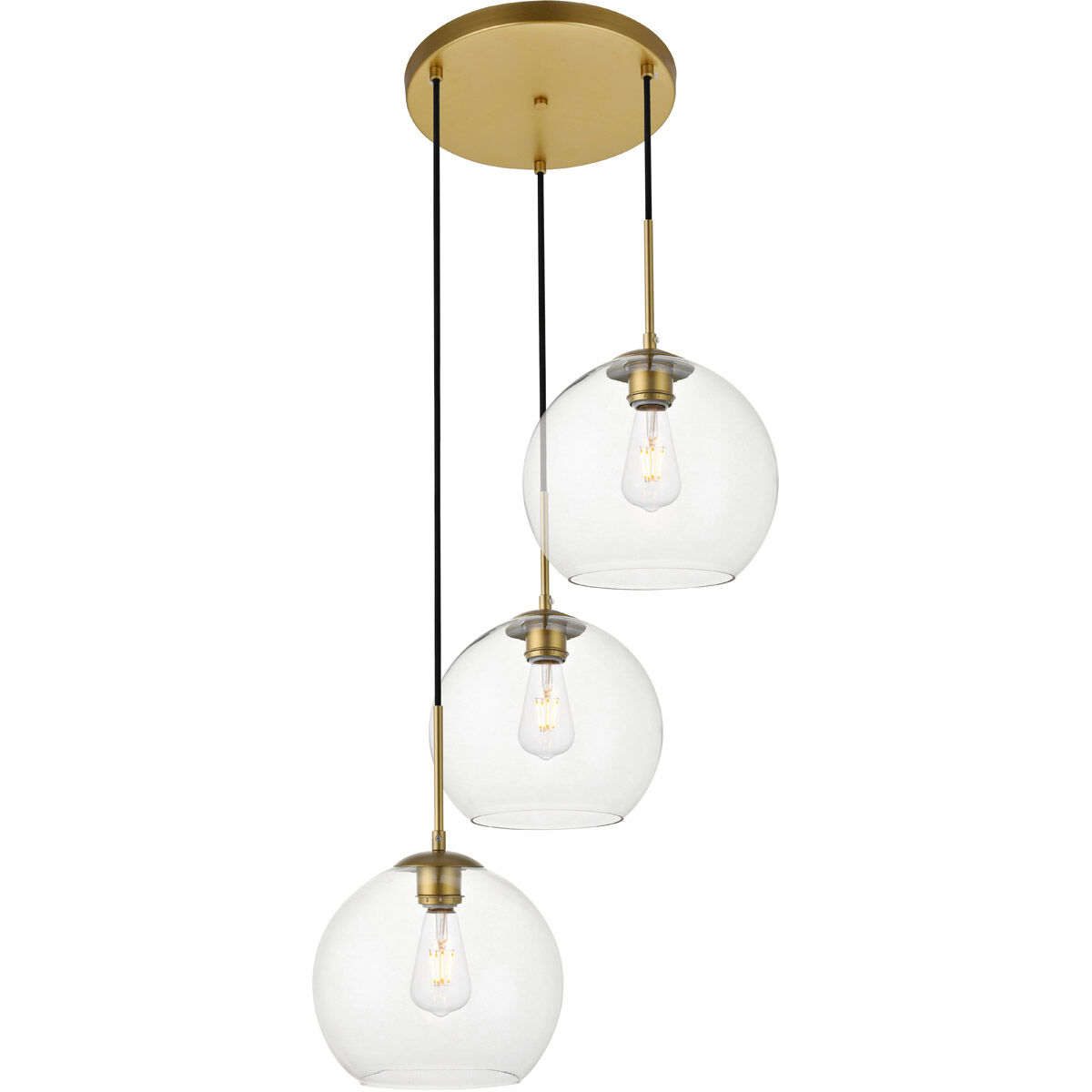 Huntington 3 Light 20 inch Brass Pendant Ceiling Light