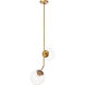 Monroe 2 Light 8 inch Brass Pendant Ceiling Light