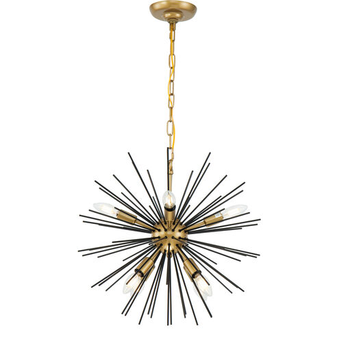 Esopus 8 Light 20 inch Brass and Black Pendant Ceiling Light