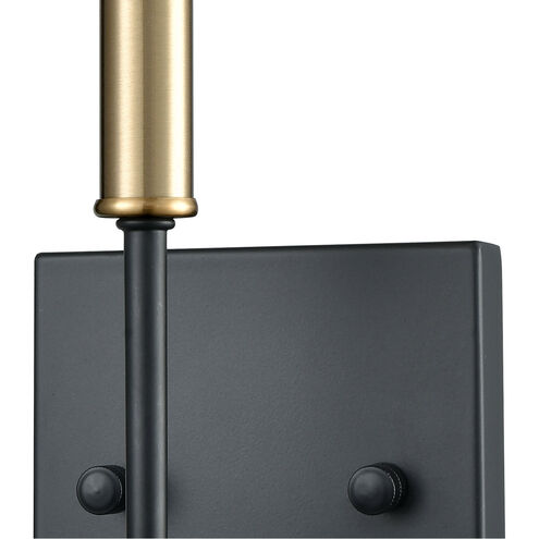 Monessen 1 Light 5 inch Matte Black with Satin Brass Vanity Light Wall Light