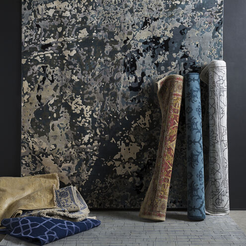 Falls 36 X 24 inch Taupe/Charcoal/Black Rugs, Semi-Worsted New Zealand Wool and Viscose