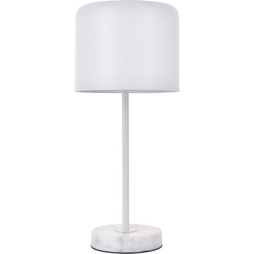 Peru 21 inch 40 watt White with White Marble Table lamp Portable Light