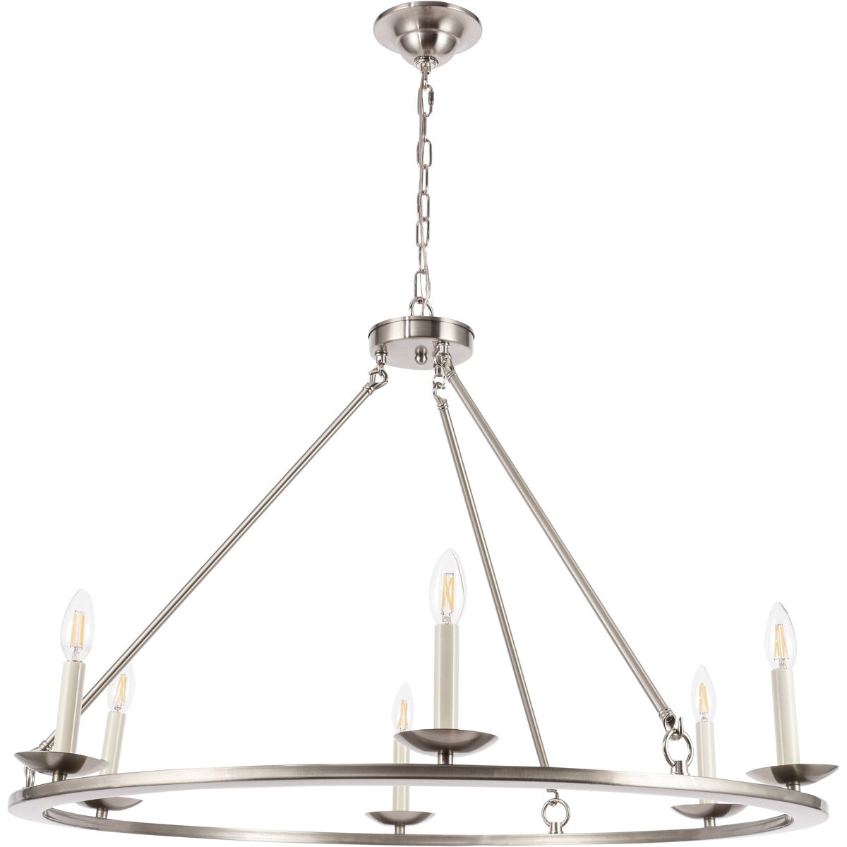Jeannette 6 Light 36 inch Burnished Nickel Chandelier Ceiling Light