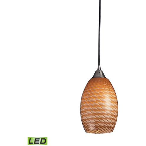 State College LED 6 inch Satin Nickel with Burnt Orange Mini Pendant Ceiling Light