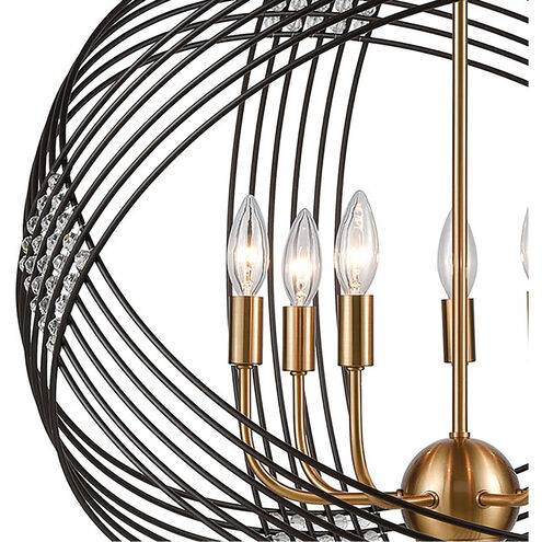 Heidelberg 7 Light 26 inch Oil Rubbed Bronze with Satin Brass Chandelier Ceiling Light