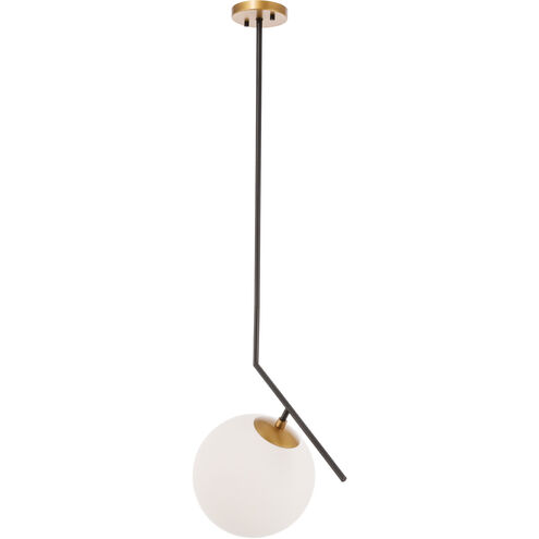 Monroe 1 Light 10 inch Black and Brass Pendant Ceiling Light