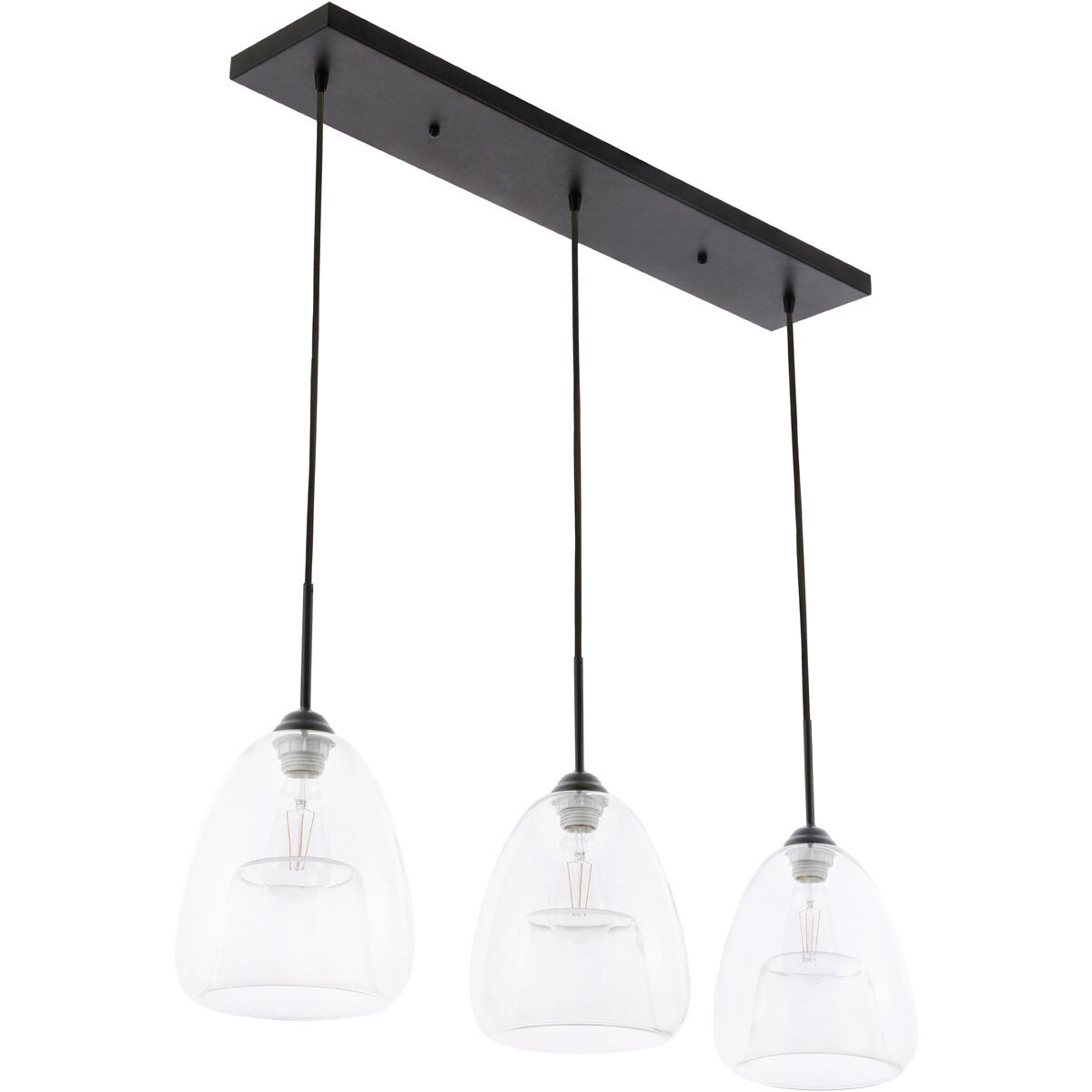 Menallen 3 Light 8 inch Black Pendant Ceiling Light