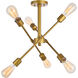 Newtown 6 Light 17 inch Brass Flush Mount Ceiling Light