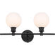 Syracuse 2 Light 19 inch Black Wall sconce Wall Light