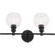 Syracuse 2 Light 19 inch Black Wall sconce Wall Light