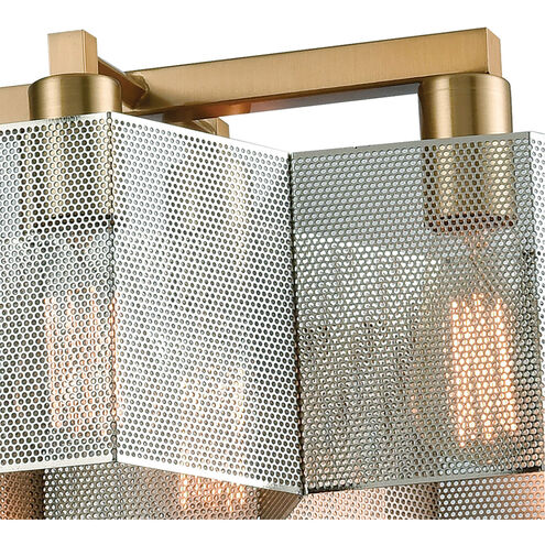 Arcadia 10 Light 42 inch Satin Brass with Polished Nickel Linear Chandelier Ceiling Light