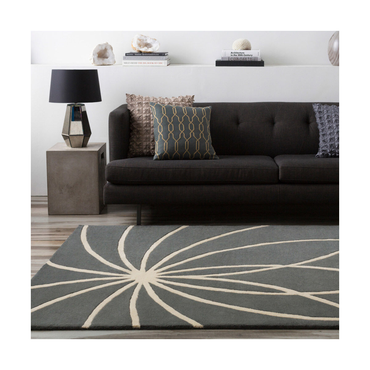 Philadelphia 132 X 96 inch Medium Gray/Cream Rugs, Wool