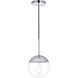 Oyster Bay 1 Light 8 inch Chrome Pendant Ceiling Light