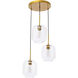 Syracuse 3 Light 17.5 inch Brass Pendant Ceiling Light