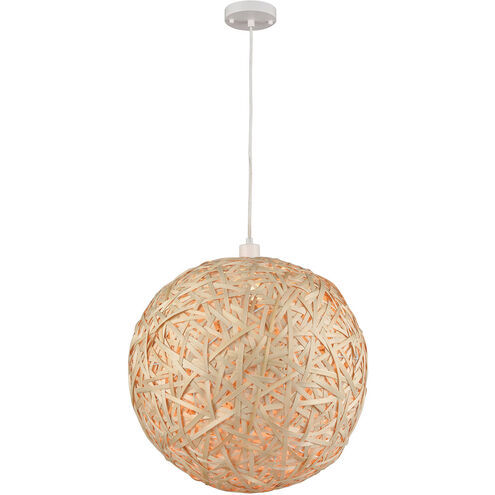 Etten 1 Light 20 inch Natural with White Pendant Ceiling Light