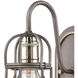 Oakland 1 Light 7 inch Weathered Zinc with Polished Nickel Vanity Light Wall Light