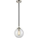 Altoona 1 Light 8 inch Matte Black with Polished Nickel Mini Pendant Ceiling Light