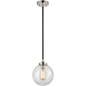 Altoona 1 Light 8 inch Matte Black with Polished Nickel and Clear Mini Pendant Ceiling Light