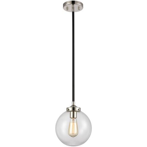 Altoona 1 Light 8 inch Matte Black with Polished Nickel and Clear Mini Pendant Ceiling Light