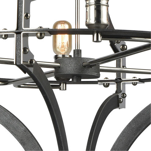 Carbondale 8 Light 28 inch Silverdust Iron with Polished Nickel Chandelier Ceiling Light