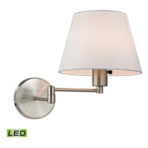 Akron 11 inch 9.5 watt Brushed Nickel Swingarm Sconce Wall Light