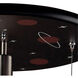 Aston 2 Light 16 inch Black with Satin Nickel Flush Mount Ceiling Light, Astronaut