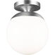 Abington 1 Light 8 inch Satin Aluminum Semi-Flush Mount Ceiling Light