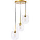 Syracuse 3 Light 17.5 inch Brass Pendant Ceiling Light