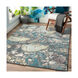 Brighton 90 X 62 inch Aqua/Teal/Olive/Medium Gray/Charcoal Rugs, Polypropylene