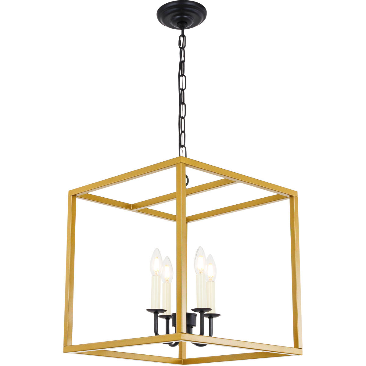Oyster Bay 4 Light 16 inch Brass and Black Pendant Ceiling Light
