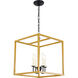 Oyster Bay 4 Light 16 inch Brass and Black Pendant Ceiling Light