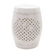 Bayville 18.1 inch White Outdoor Garden Stool, Cylinder, Hand Crafted