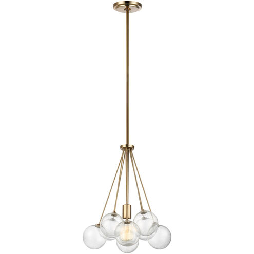 Punxsutawney 1 Light 14 inch Satin Brass Pendant Ceiling Light