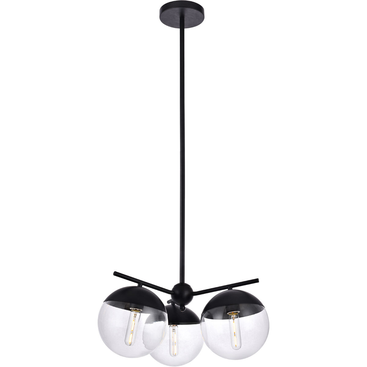Oyster Bay 3 Light 21 inch Black Pendant Ceiling Light
