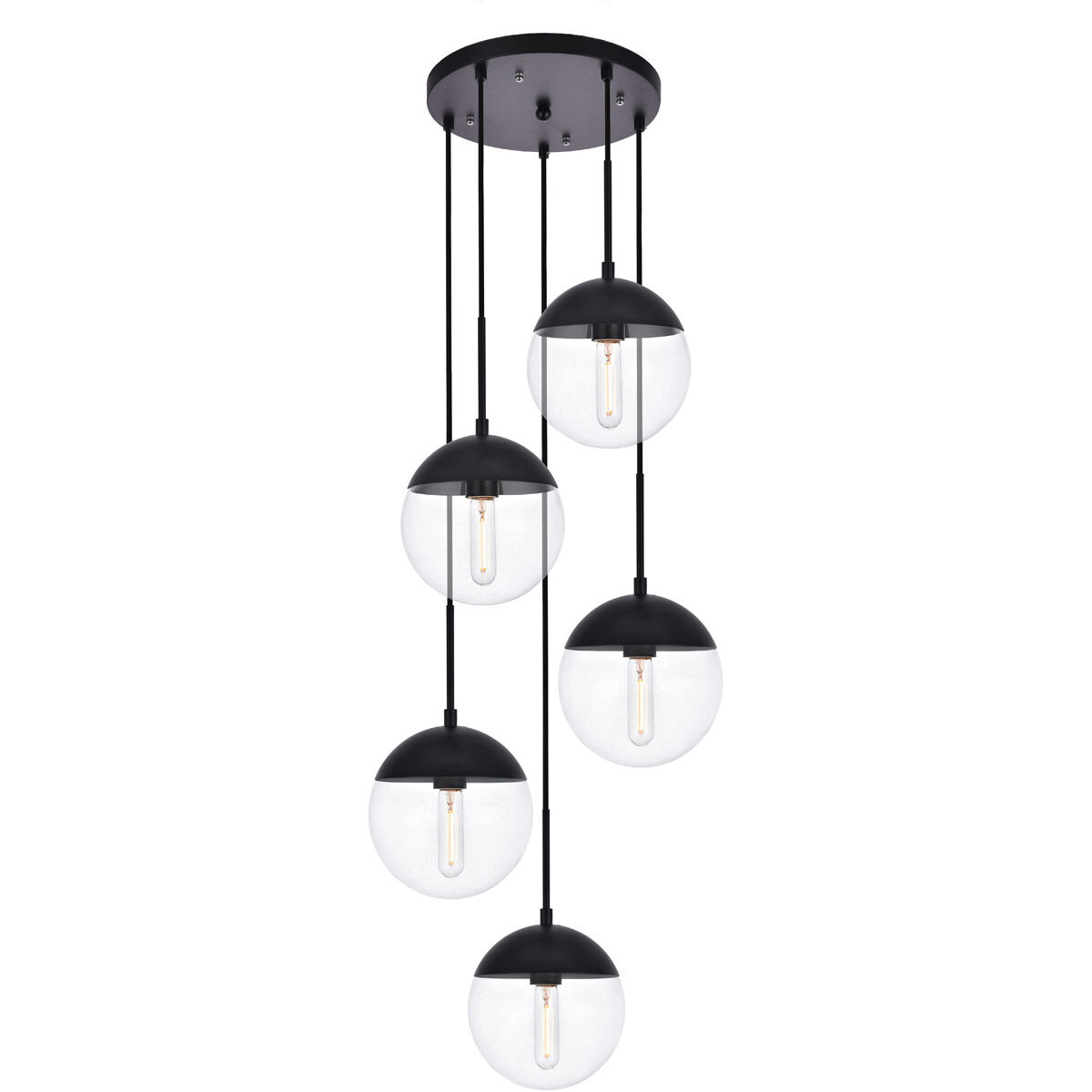 Oyster Bay 5 Light 18 inch Black Pendant Ceiling Light